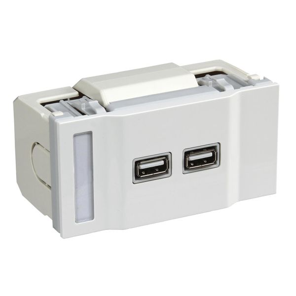 Schneider Electric INS64216 USB-laturi 2 x 1 A valkoinen