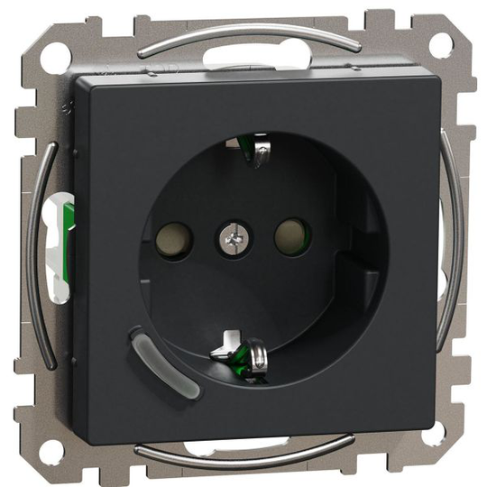 Schneider Electric Wiser WDE003172 Seinäpistorasia 1-osainen, Zigbee Antrasiittiharmaa