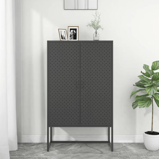 vidaXL Kaappi antrasiitti 80x35x135 cm teräs