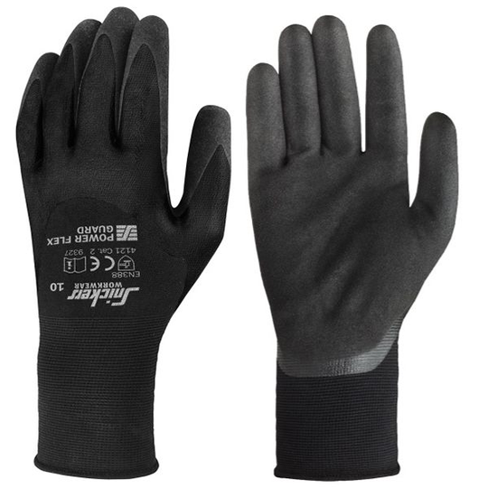 Snickers 9327 Power Flex Guard Käsineet musta/musta 8