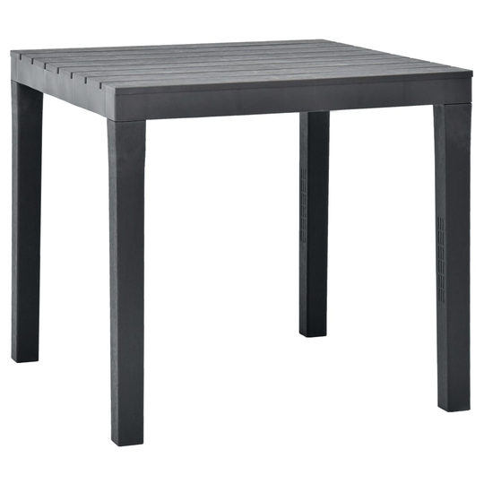 vidaXL Puutarhapöytä antrasiitti 78x78x72 cm muovi