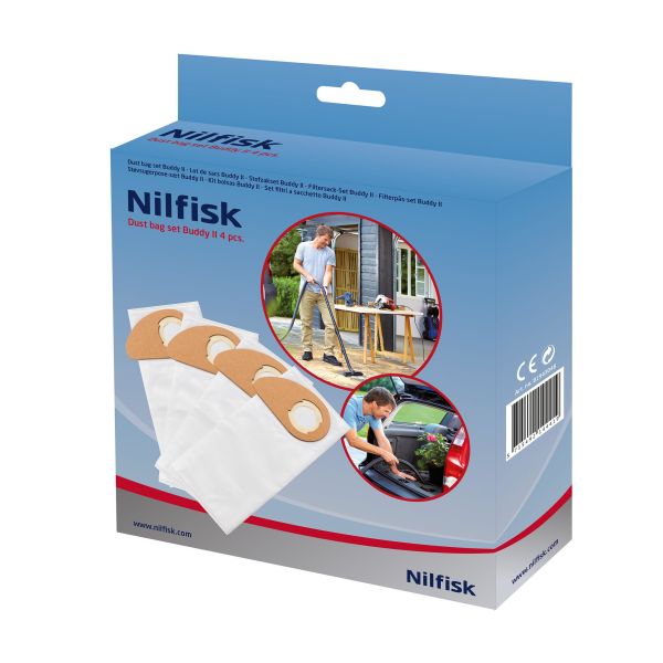 Nilfisk 81943048 Pölypussi Buddy II, 4-pakkaus