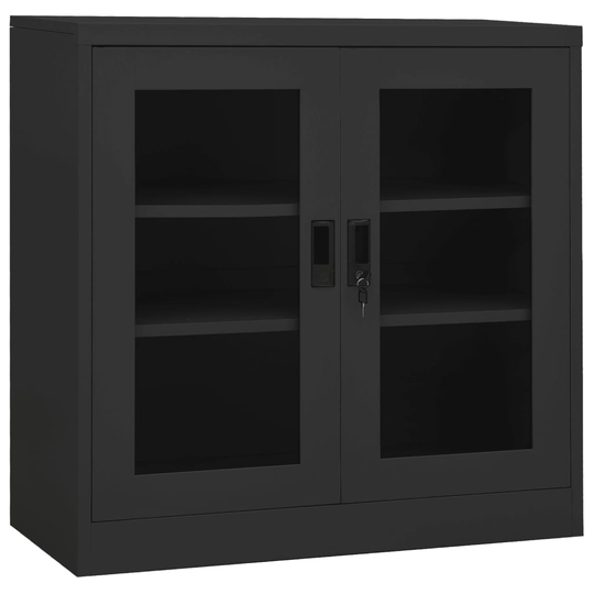 vidaXL Toimistokaappi antrasiitti 90x40x90 cm teräs