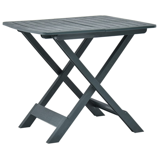 vidaXL Kokoontaittuva puutarhapöytä vihreä 79x72x70 cm muovi