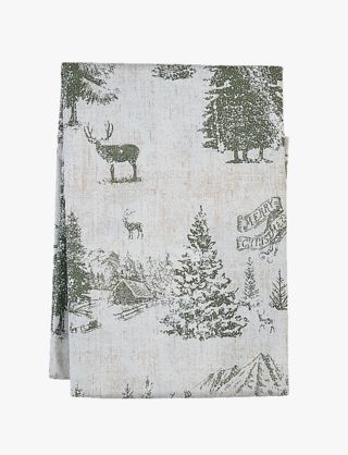 Vintage Christmas pintakäsitelty pöytäliina vihreä