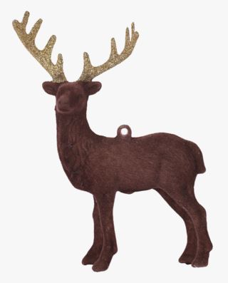 Velvet brown deer joulukuusenkoriste tummanruskea