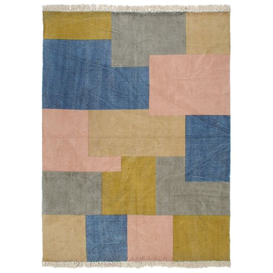 vidaXL Käsinkudottu Kelim matto puuvilla 120x180 cm monivärinen