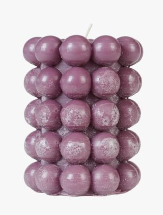 Bubble koristekynttilä tummanliila