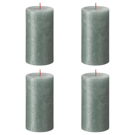 Bolsius Pilarikynttilät Shimmer 4 kpl rustiikkinen 130x68 mm sininen
