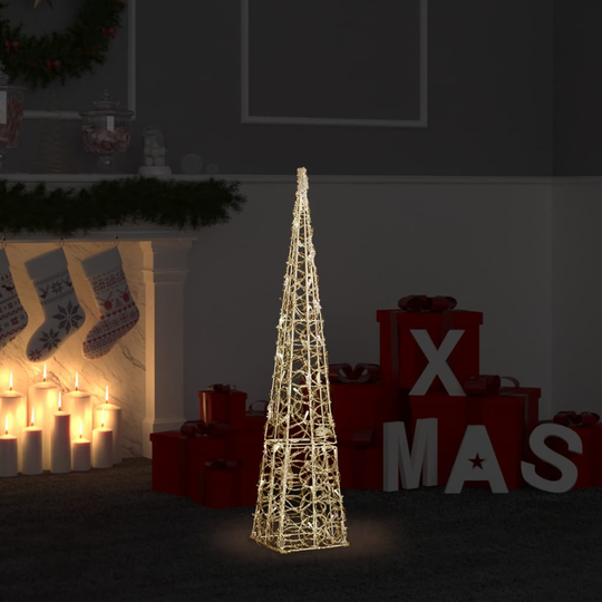 vidaXL LED koristevalokartio lämmin valkoinen akryyli 90 cm