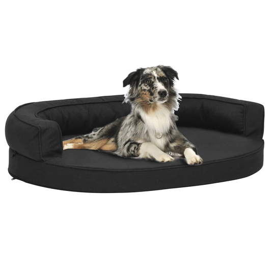 vidaXL Ergonominen koiransängyn patja 75x53 cm pellavatyyli musta