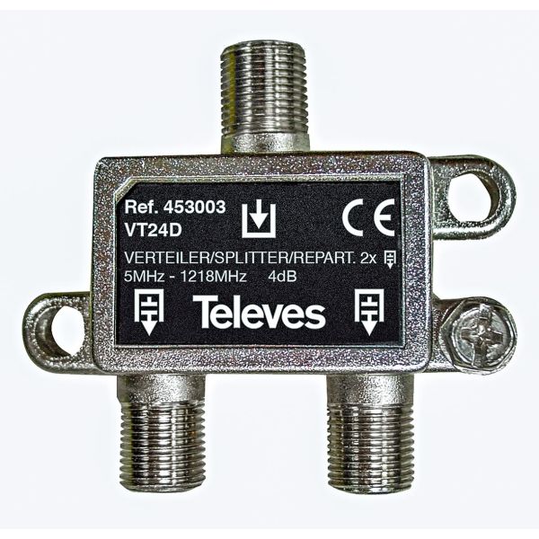 Televes VT24D Jakelija 5-1218 MHz, F-liitäntä 2-toiminen