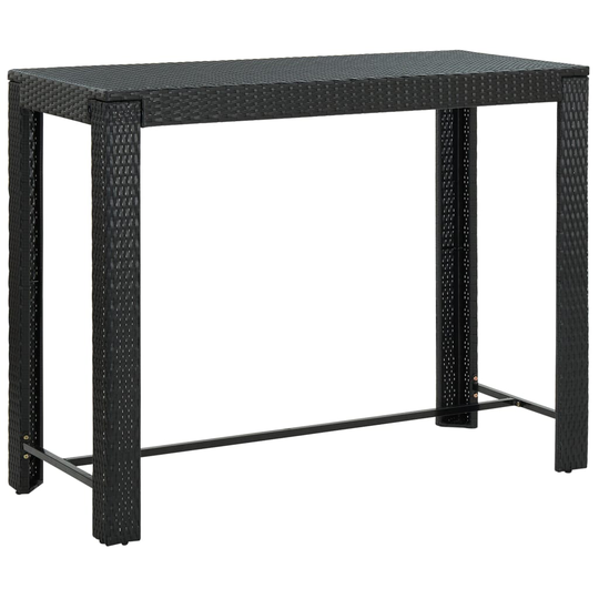 vidaXL Puutarhan baaripöytä musta 140,5x60,5x110,5 cm polyrottinki