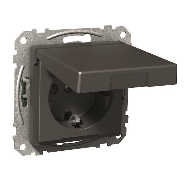 Schneider Electric WDE003177 Seinäpistorasia 1-osainen, maadoitettu, kansi Antrasiitti