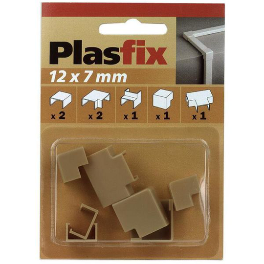 Plasfix 3410-3G Nivelet ja kulmakappaleet Plasfix-kaapelikanaviin, 12 x 7 mm Tammi
