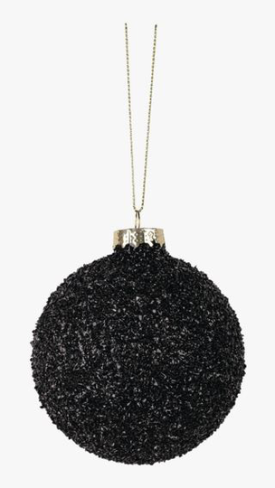 Glitter joulupallo musta