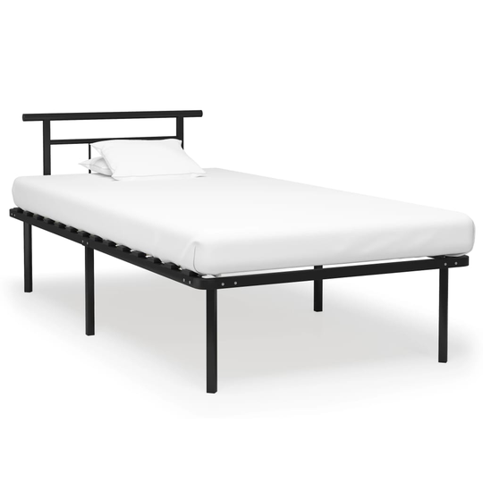 vidaXL Sängynrunko musta metalli 100x200 cm