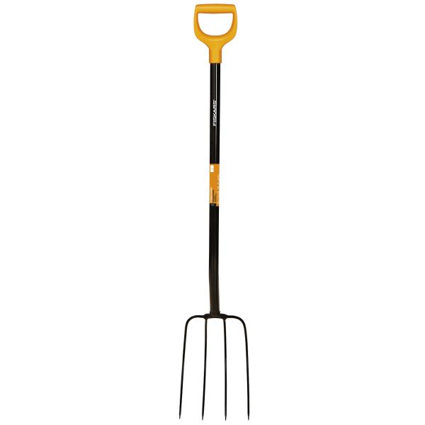 Fiskars Solid Kompostitalikko musta teräs, 4-piikkinen