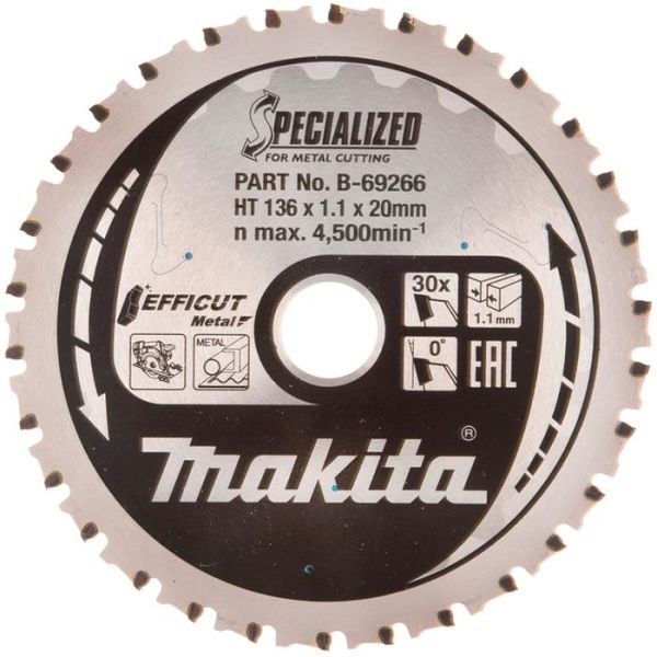 Makita B-69266 Sahanterä 136 mm, metallille