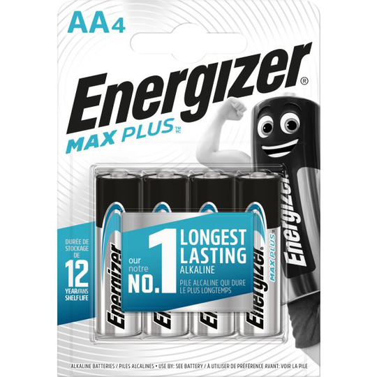 Energizer Max Plus Alkaliparisto AA, 1,5 V, 4 kpl