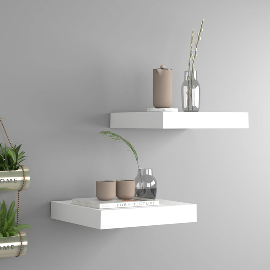 vidaXL Kelluvat seinähyllyt 2kpl valkoinen 23x23,5x3,8 cm MDF