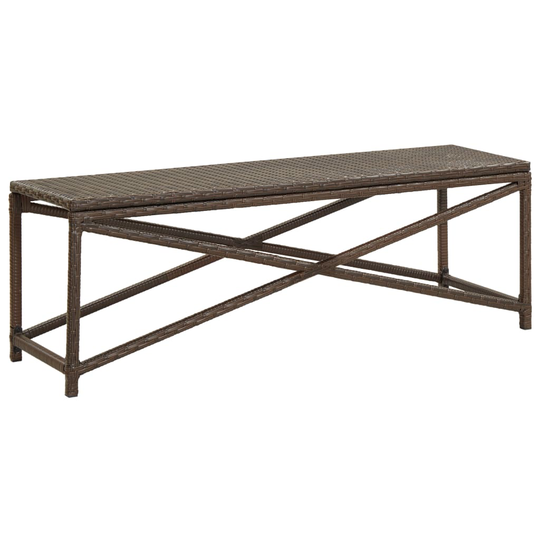 vidaXL Puutarhapenkki 120 cm polyrottinki ruskea