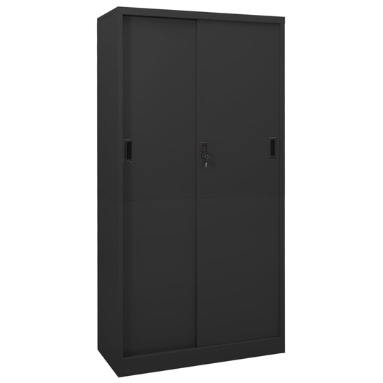 vidaXL Toimistokaappi liukuovella antrasiitti 90x40x180 cm teräs