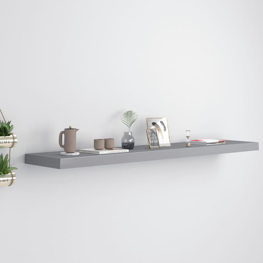 vidaXL Kelluva seinähylly harmaa 120x23,5x3,8 cm MDF