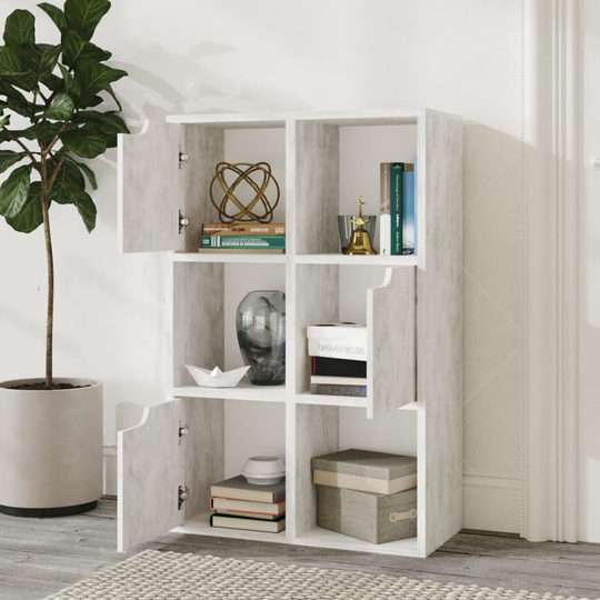 vidaXL Kirjahylly betoni 60x27,5x88 cm lastulevy