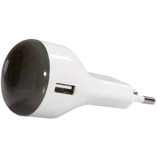 CAPiDi USBNL2.1A Yövalo mukana USB -laturi musta