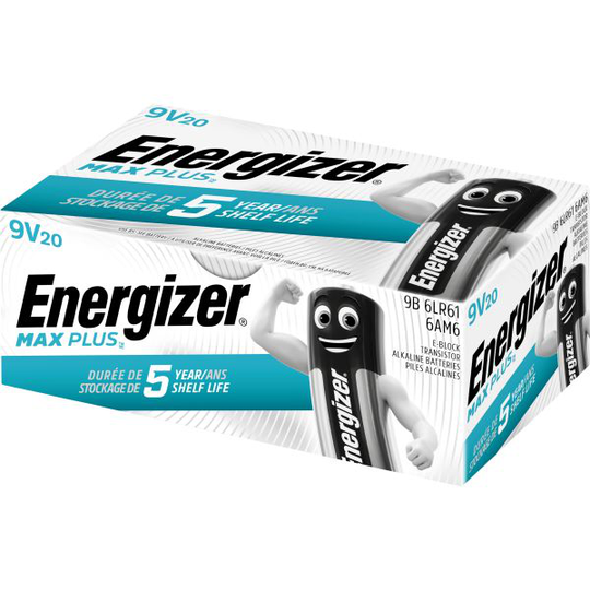Energizer Max Plus Alkaliparisto 522, 9 V, 20 kpl