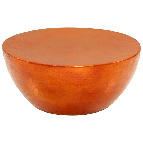 vidaXL Sohvapöytä vasaroitu pinta alumiini 70x30 cm kupari