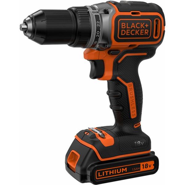 Black & Decker BL186KB-QW Porakone-ruuvinväännin 1,5 Ah akuilla, laturilla ja laatikolla