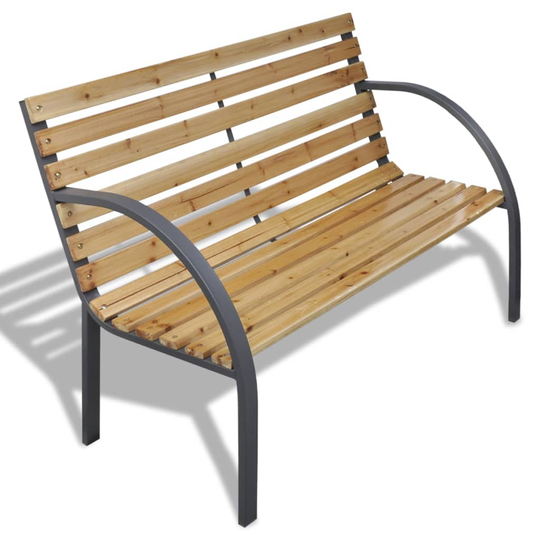 vidaXL Puutarhapenkki 120 cm puu ja rauta