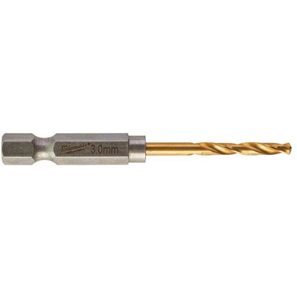 Milwaukee SHOCKWAVE Red Hex HSS-G TIN Metalliporanterä 2 kpl:n pakkaus 3 mm