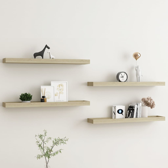 vidaXL Loggia seinähyllyt 4 kpl tammi 80x15x4 cm MDF
