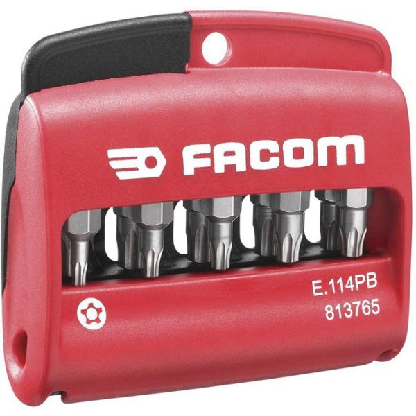 Facom E.114PB Ruuvikärkisarja kotelossa 10 kpl, TORX Plus, manipulaatiosuoja