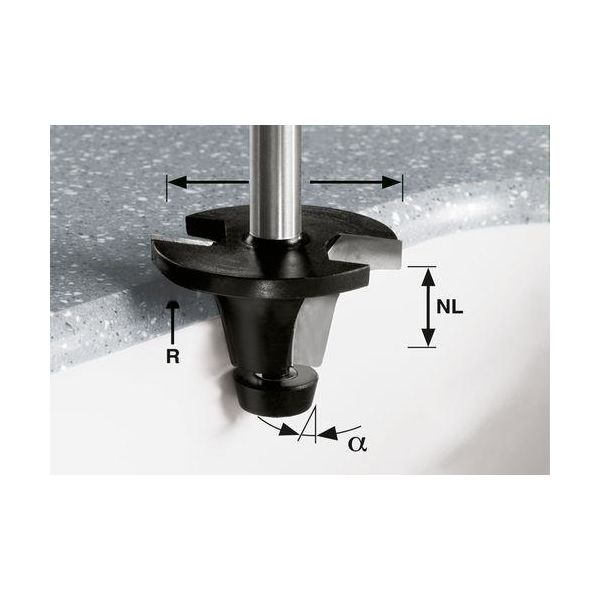 Festool HW R6.35/25/6° ss S12 Pyöristysjyrsin kara 12 mm