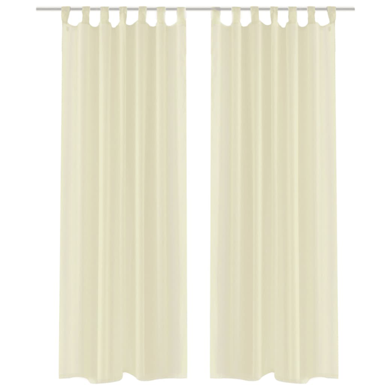 vidaXL Kermanväriset Sheer Verhot 140 x 175 cm 2 kpl