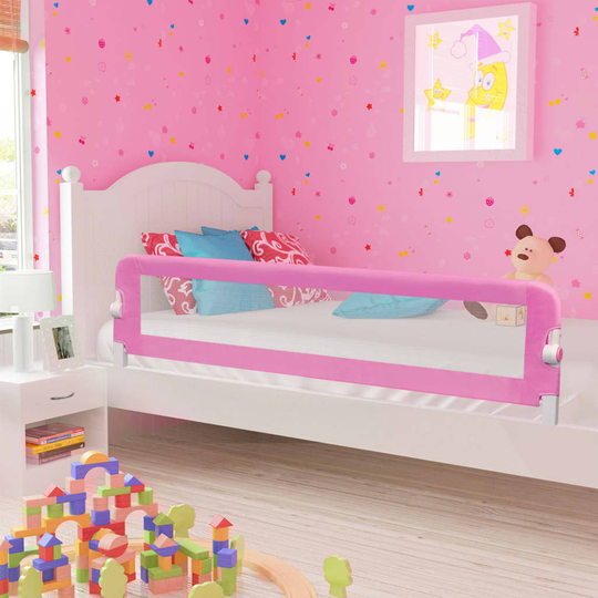 vidaXL Turvalaita sänkyyn polyesteri 180x42 cm pinkki