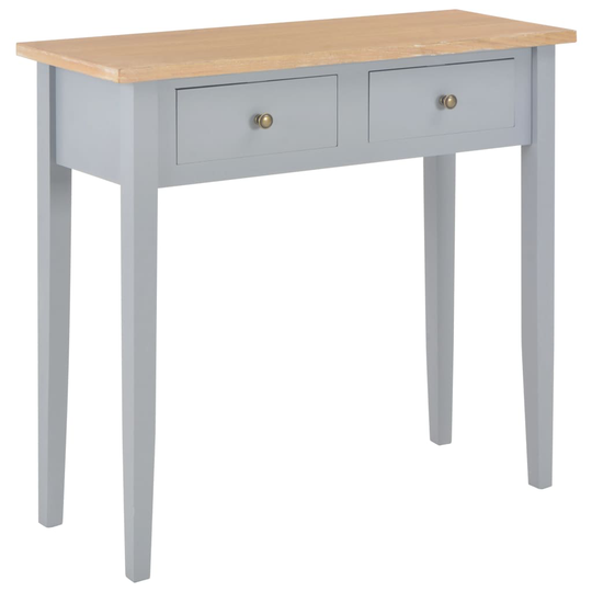 vidaXL Meikkipöytä harmaa 79x30x74 cm puu