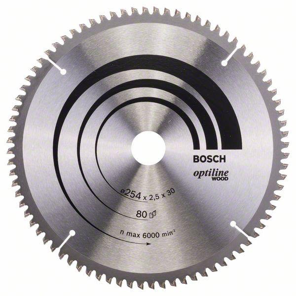 Bosch 2608640437 Optiline Wood Sahanterä 254x2,5x30mm, 80T