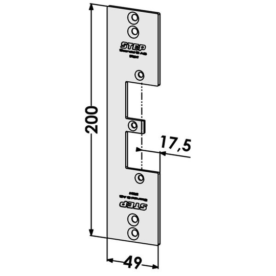 STEP ST9517 Tolppa Wicona-profiilijärjestelmille 17,5 mm, 49 mm