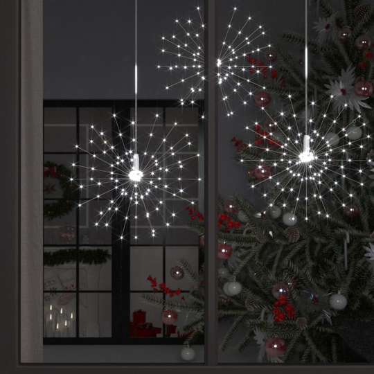 vidaXL Joulun ilotulitusulkovalo kylmän valkoinen 20 cm 140 LED-valoa