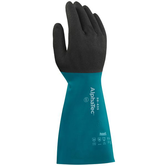 Ansell AlphaTec 58-435 Kemikaalisuojakäsine AquaDri, nukattu 7