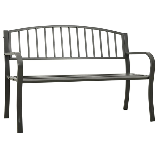 vidaXL Puutarhapenkki 125 cm teräs harmaa