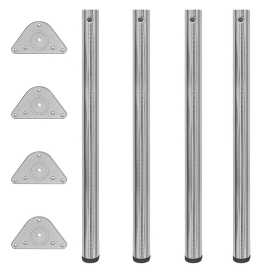 vidaXL 4 Korkeussäädettävää Pöydän Jalkaa Harjattu Nikkeli 870 mm