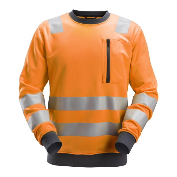 Snickers 8037 AllroundWork Fleecepusero heijastimet, oranssi XS