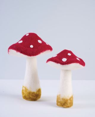 Large dotted mushroom koriste moniväri/punainen
