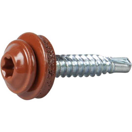 ESSVE 63354 Asennusruuvi 4,2 x 25 mm, TX20, aluslevyllä punainen (RAL8004), 100 kpl